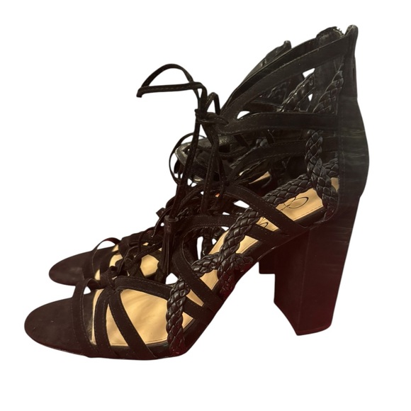 Jessica Simpson Black Velvet Gladiator Heels size 11 - Picture 4 of 9